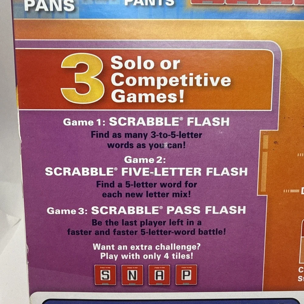 2010 Hasbro Scrabble Flash Electronic Word Family Age 8+ Game New Sealed
